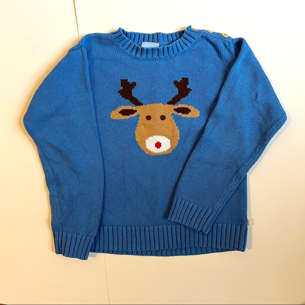 Blue hand-loomed blue sweater from Bella Bliss. Size 5.
